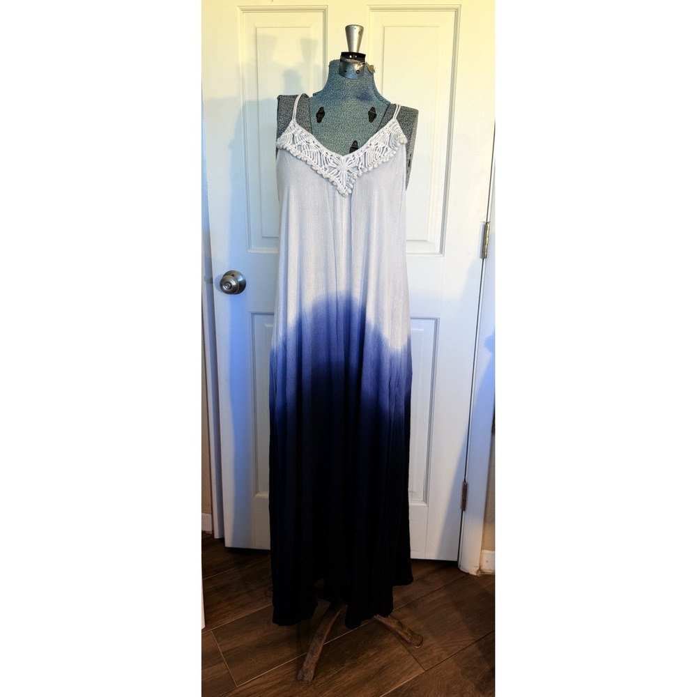 Anthropologie Saturday Sunday Maxi Ombre Tie Dyed Beachy Boho Dress Womens Small - Picture 2 of 13